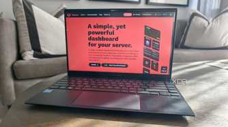 a laptop showing the homarr website