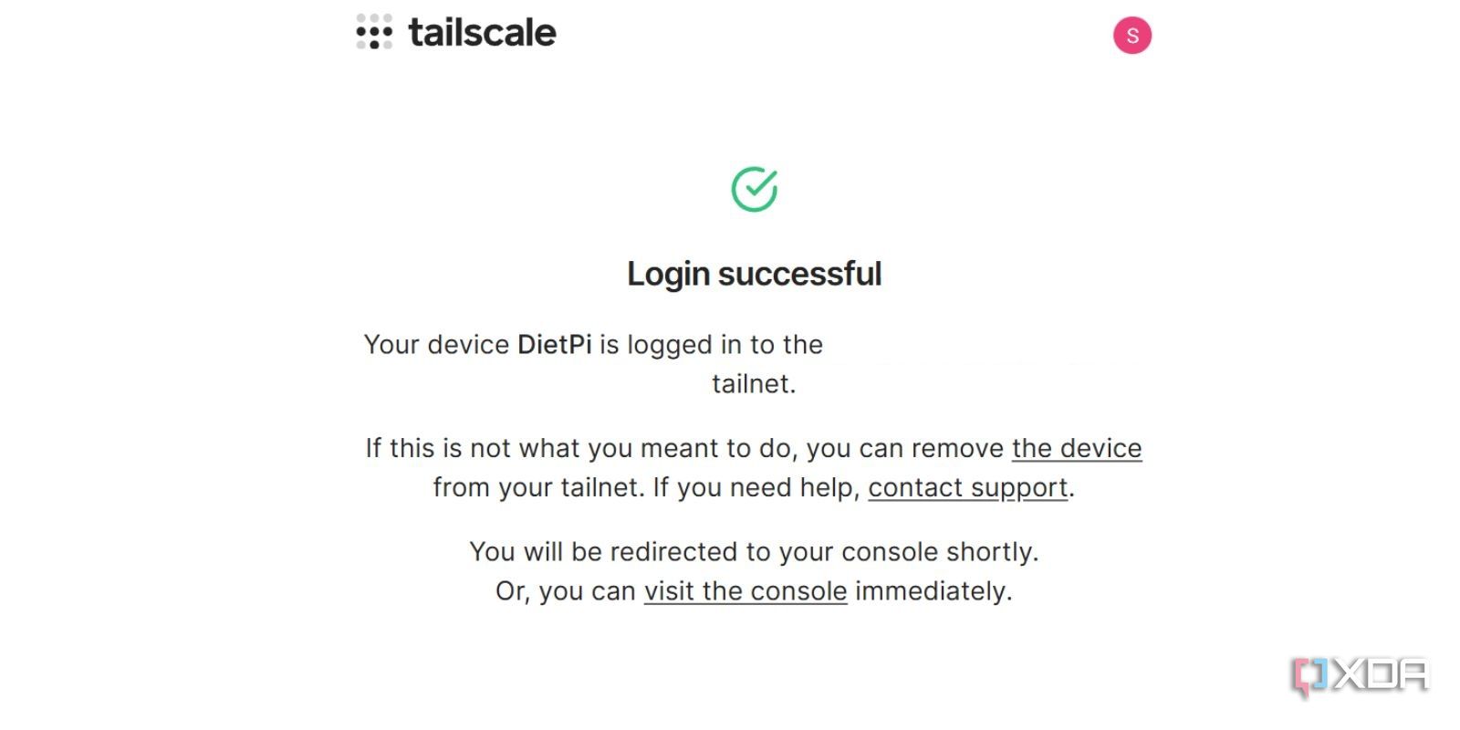 creenshot of add raspberrypi to tailscale account