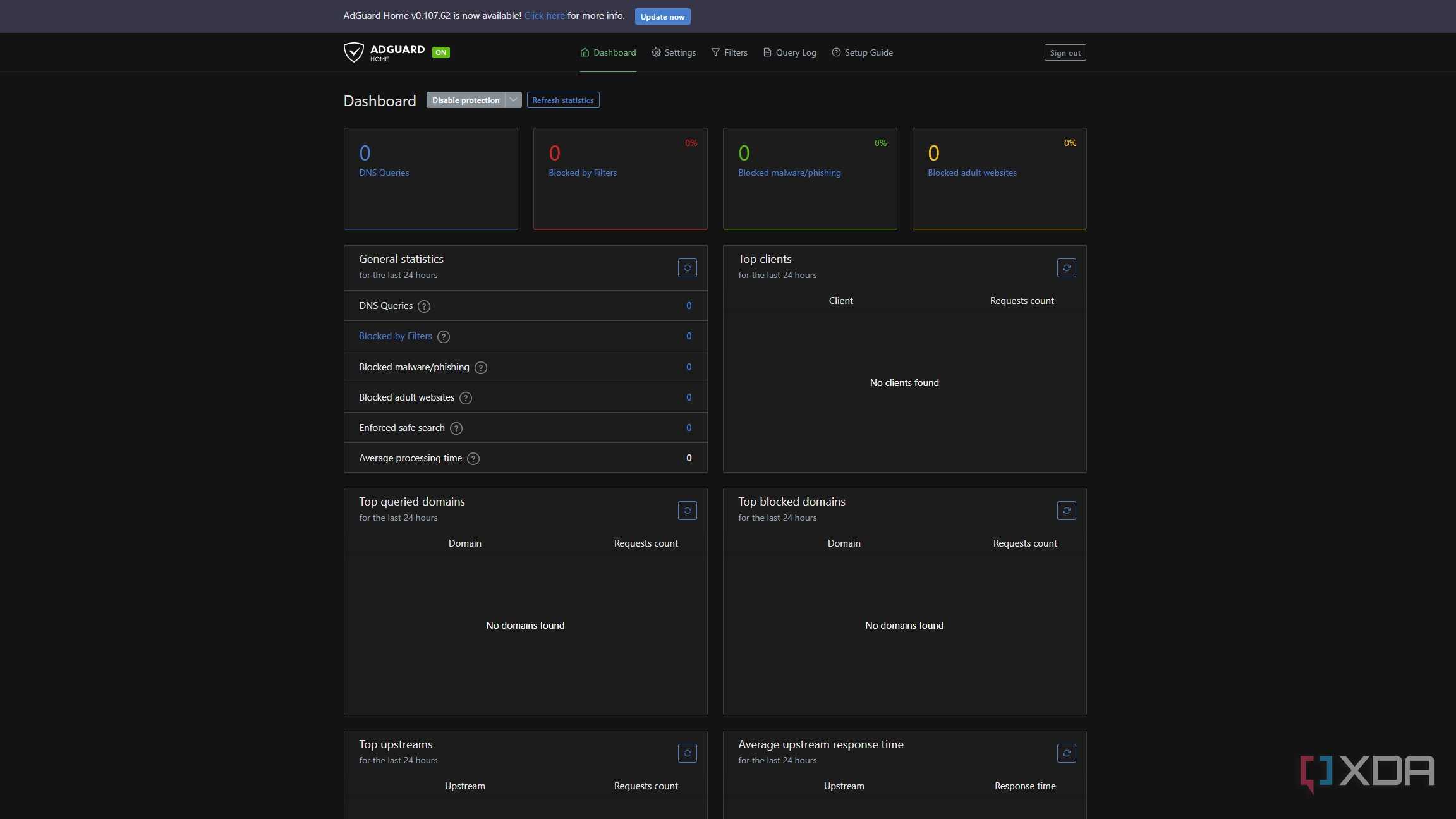 adguard home dashboard