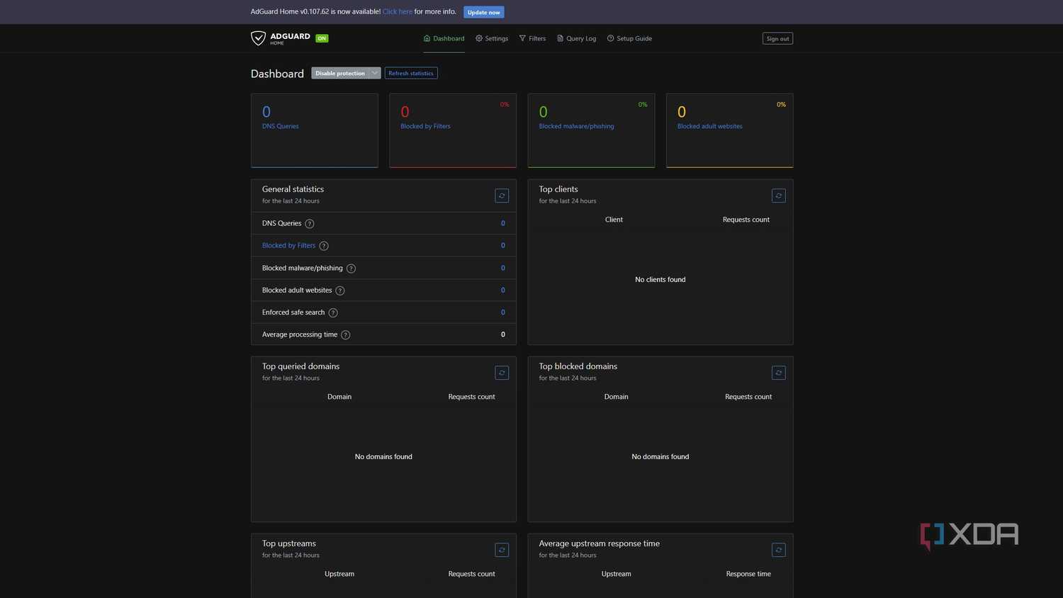 adguard home dashboard