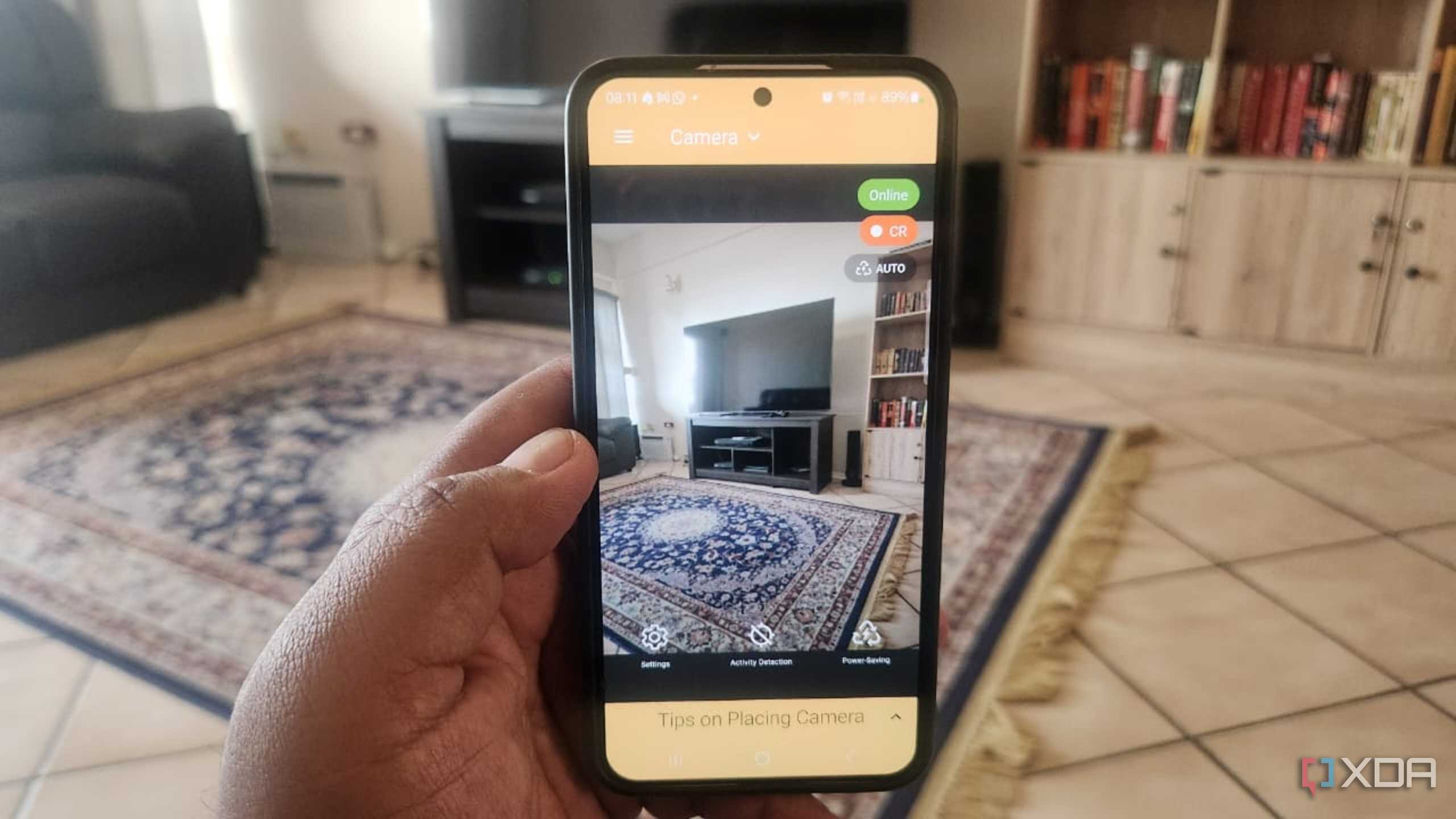 Alfred Security Camera on a Galaxy phone