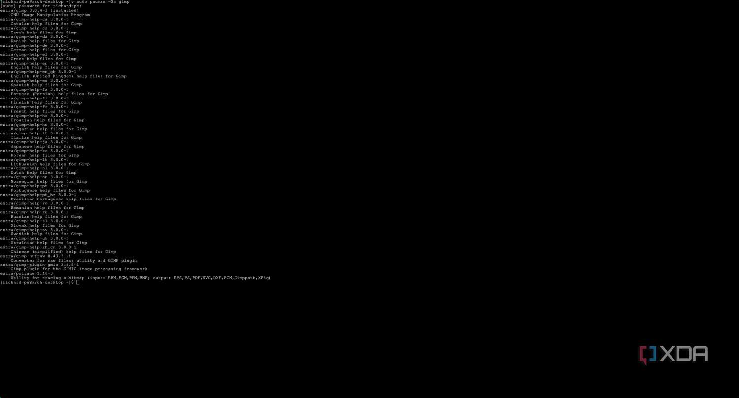 arch-linux-pacman-search-packages-screenshot