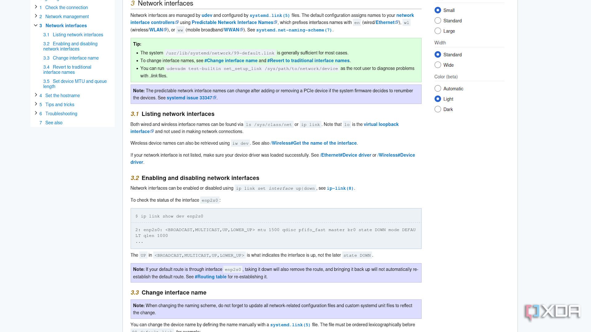 Arch Wiki networking