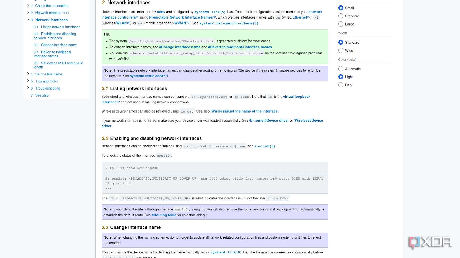 Arch Wiki networking
