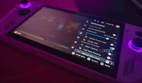 Asus ROG Ally running SteamOS with the performance settings menu open