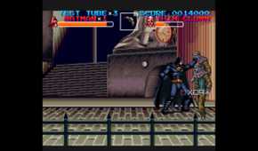 A screenshot from the 1993 SNES game Batman Returns.