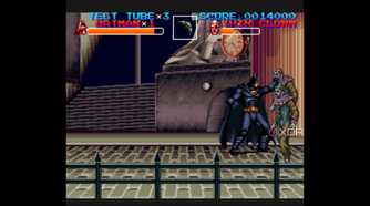 A screenshot from the 1993 SNES game Batman Returns.