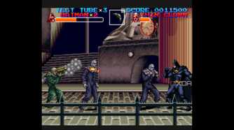 A screenshot from the 1993 SNES game Batman Returns.