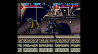 A screenshot from the 1993 SNES game Batman Returns.