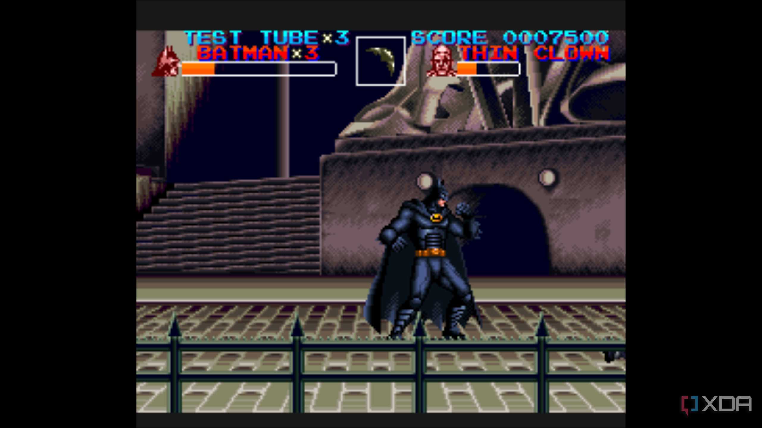 A screenshot from the 1993 SNES game Batman Returns.