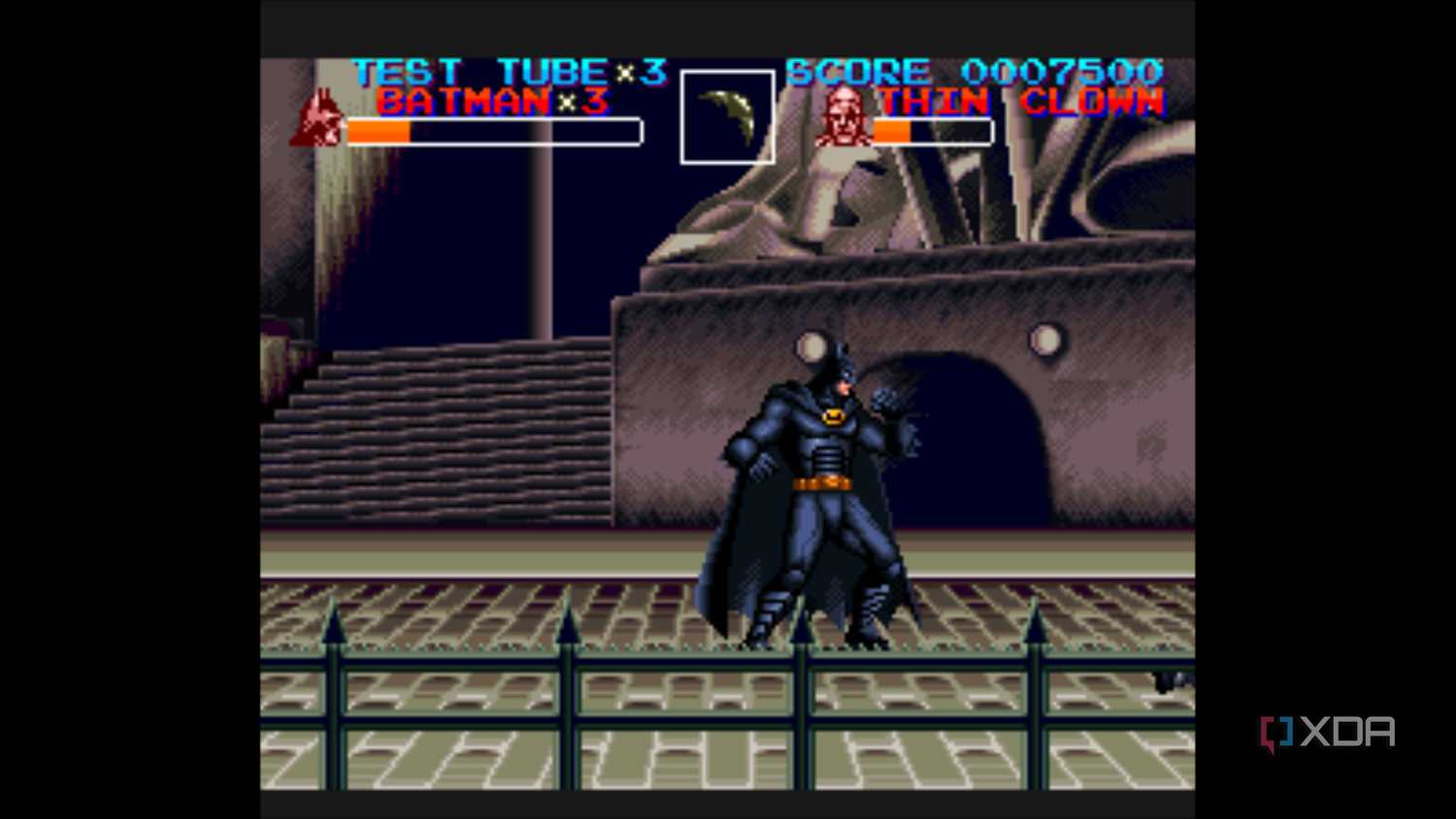 A screenshot from the 1993 SNES game Batman Returns.