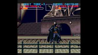 A screenshot from the 1993 SNES game Batman Returns.