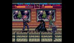A screenshot from the 1993 SNES game Batman Returns.