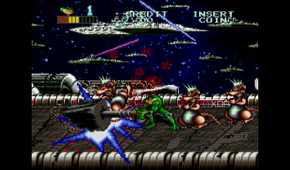 A screenshot from the arcade game Battletoads.