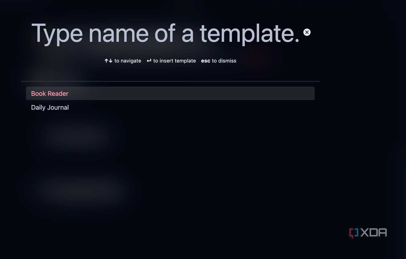 search for a template Obsidian