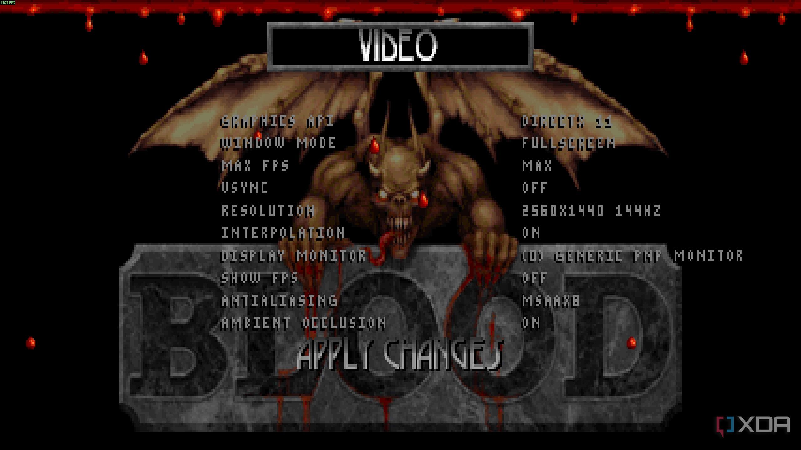 Video settings in Blood: Fresh Supply.