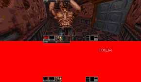 Split-screen gameplay in Blood: Fresh Supply.