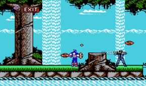 Screenshot from the NES game Captain America and the Avengers.