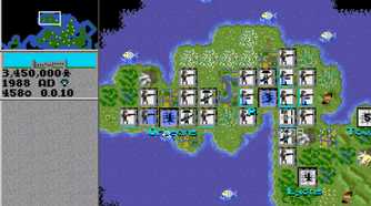 A screenshot from the 1991 game Civilization.