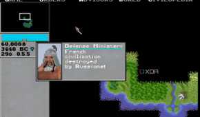 A screenshot from the 1991 game Civilization.