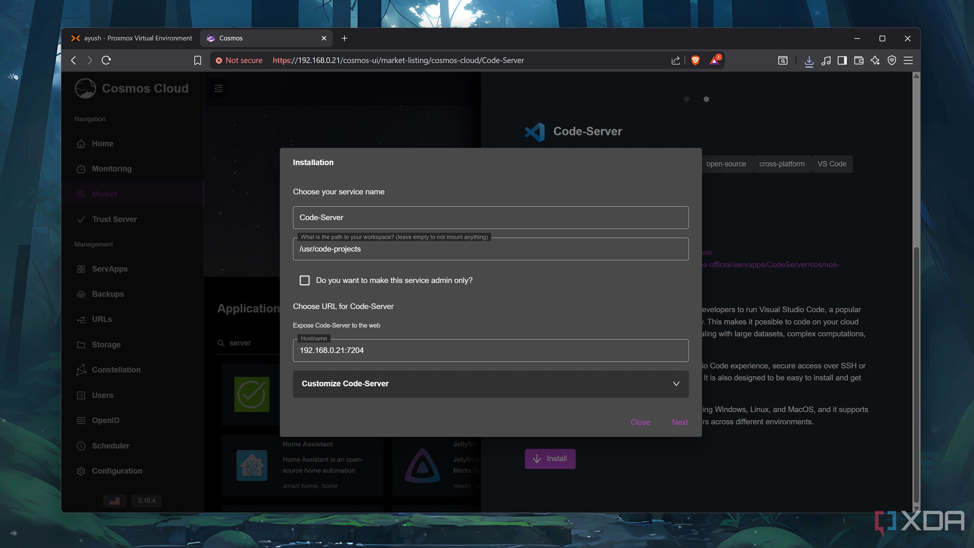 Installing Code-Server on Cosmos