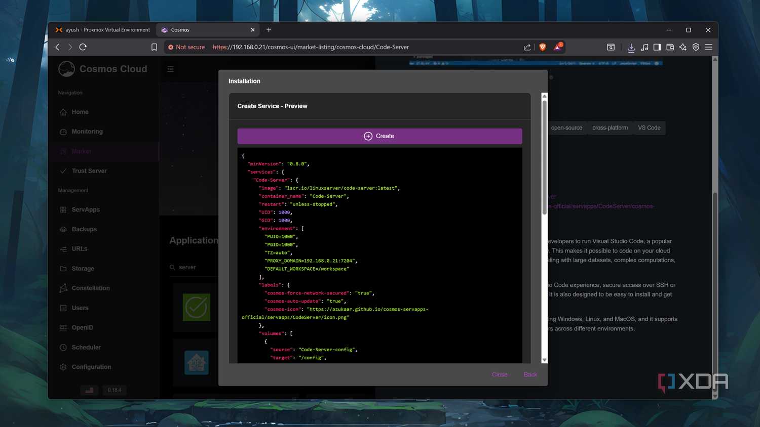 Installing Code-Server on Cosmos