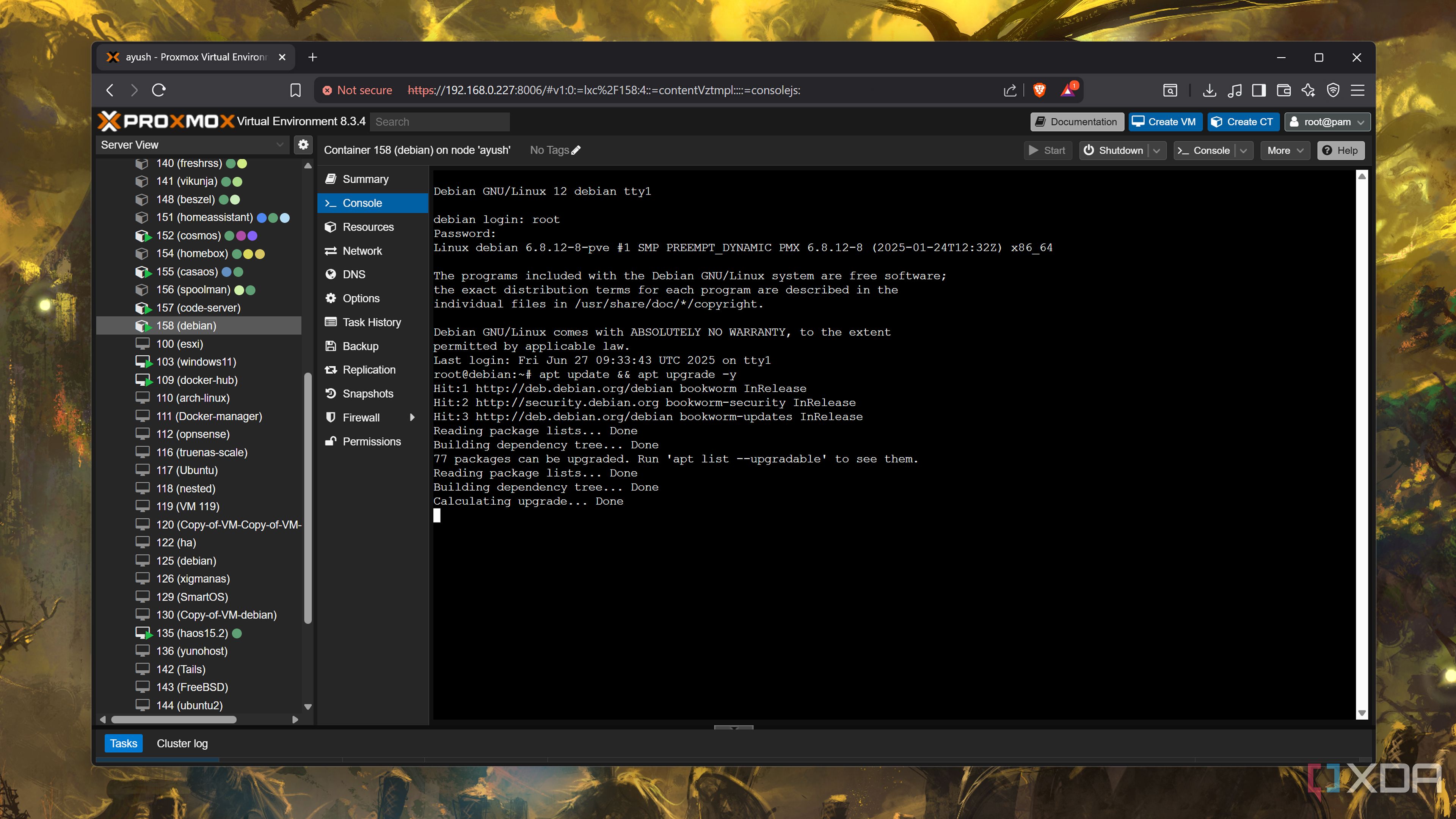 Updating the Code-Server LXC