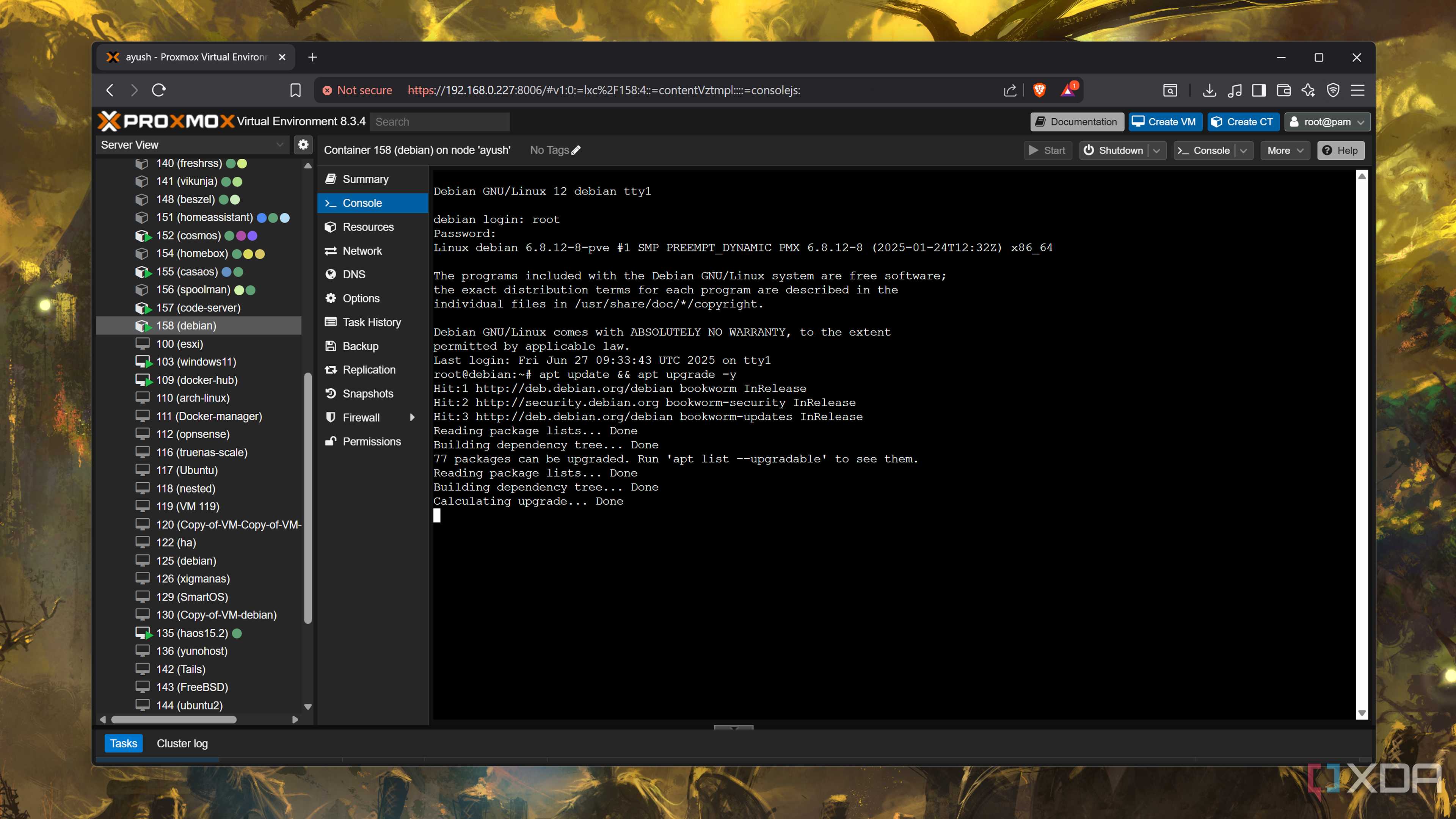 Updating the Code-Server LXC