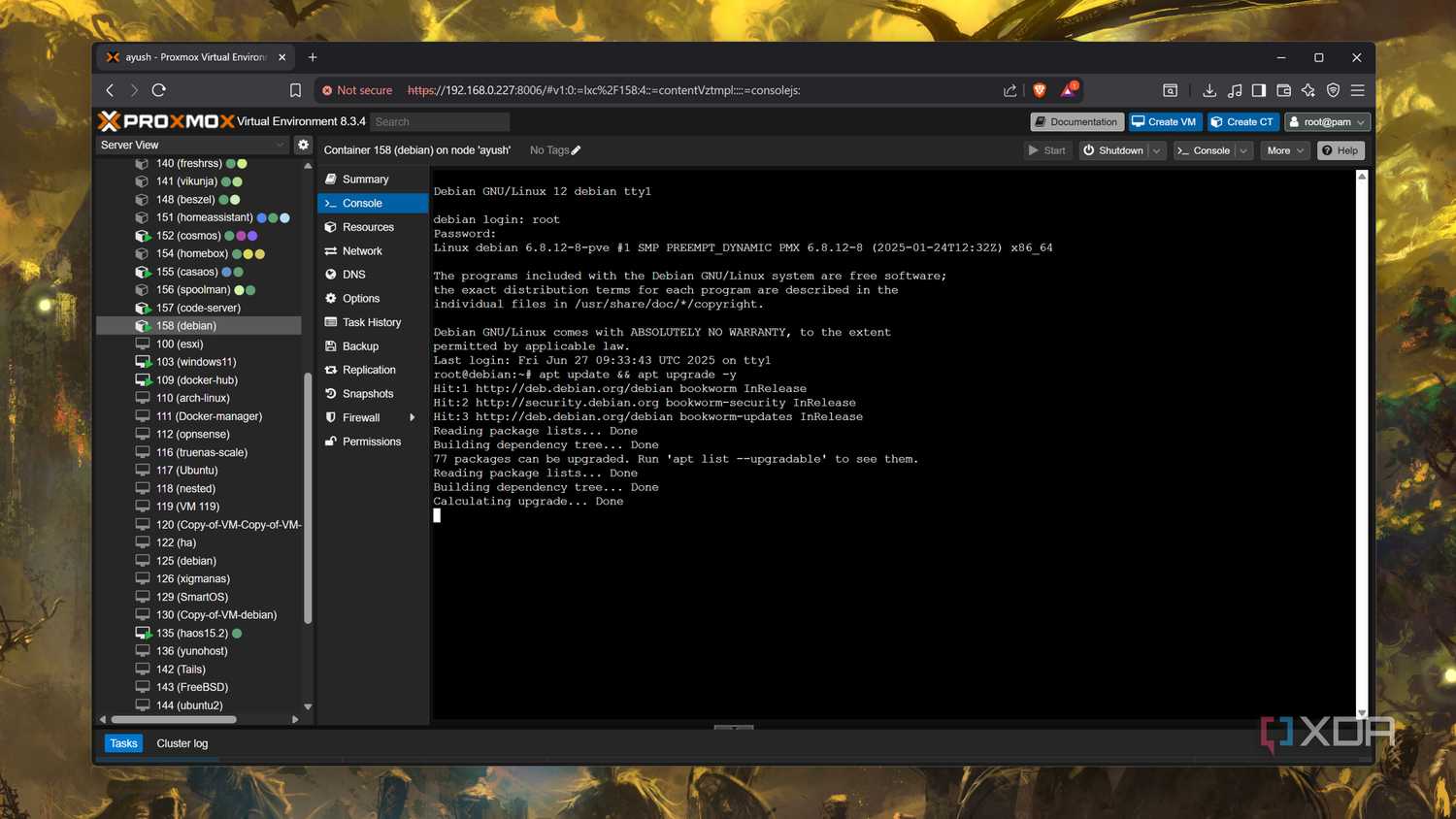 Updating the Code-Server LXC