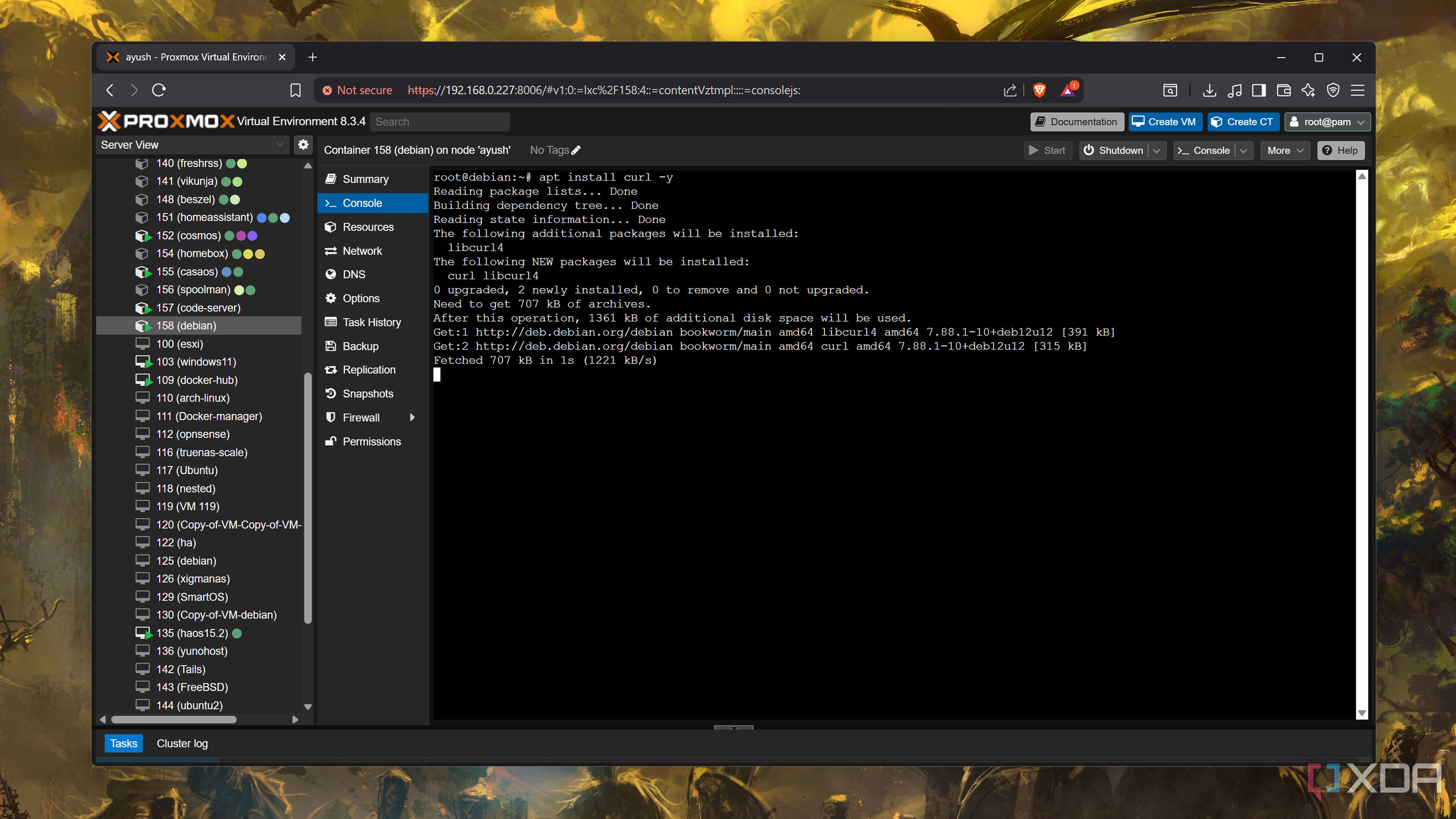 installing curl in Code-Server