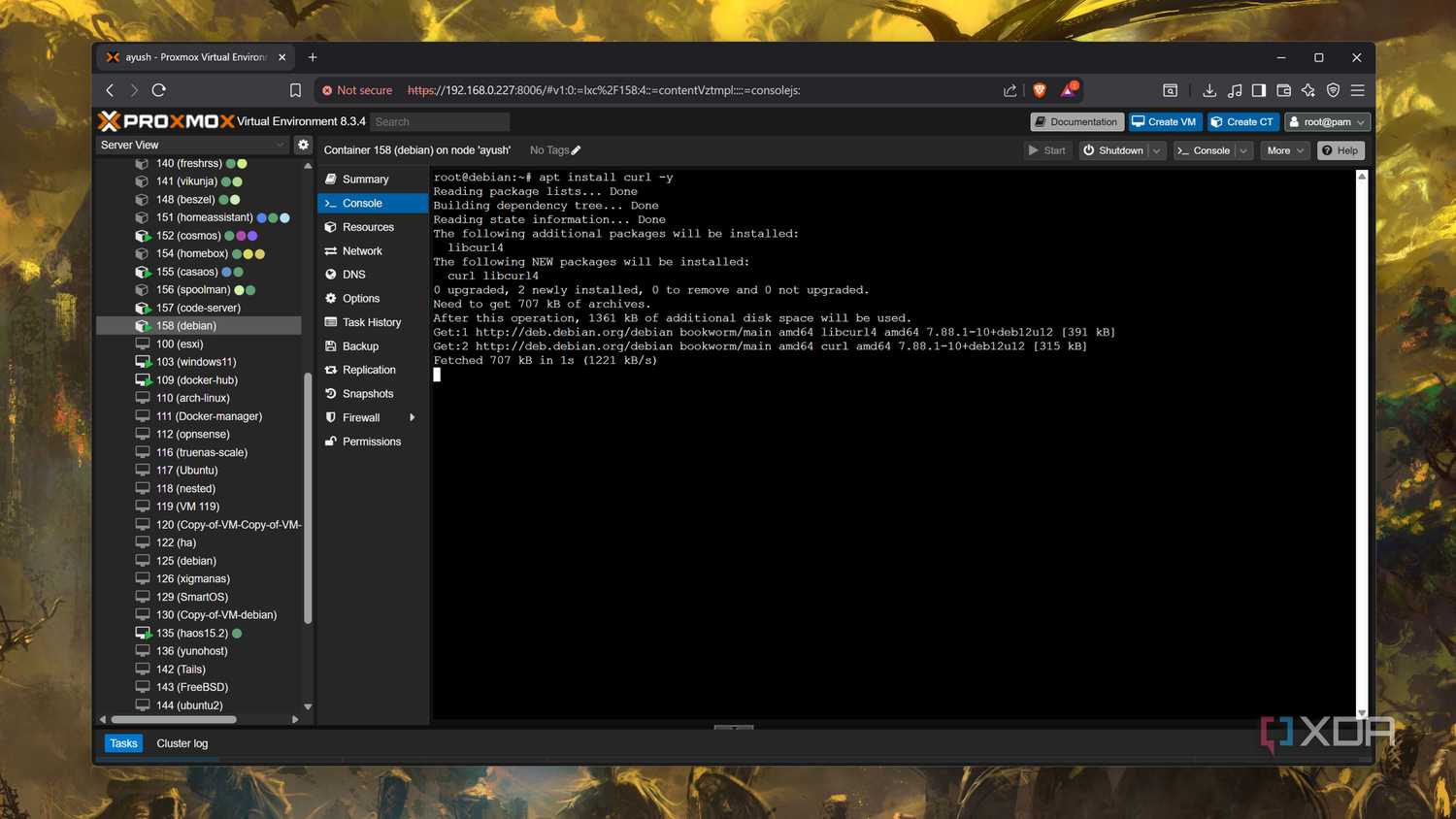 installing curl in Code-Server