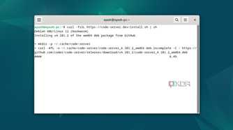 Using the Curl command to install Code-Server