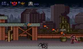 A screenshot from the 1992 SNES game Contra III: Alien Wars.