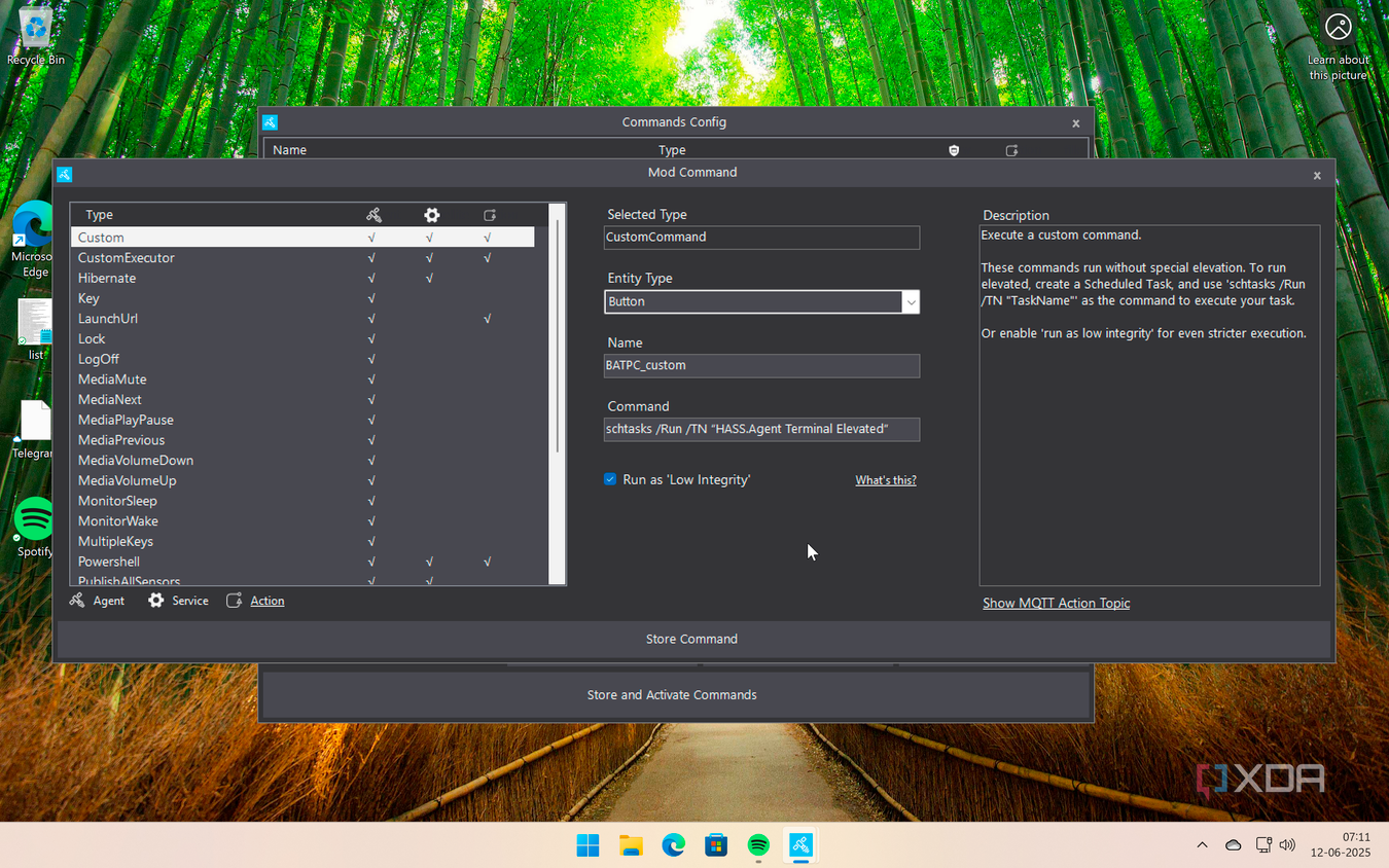 Create Custom Command in HASS.Agent