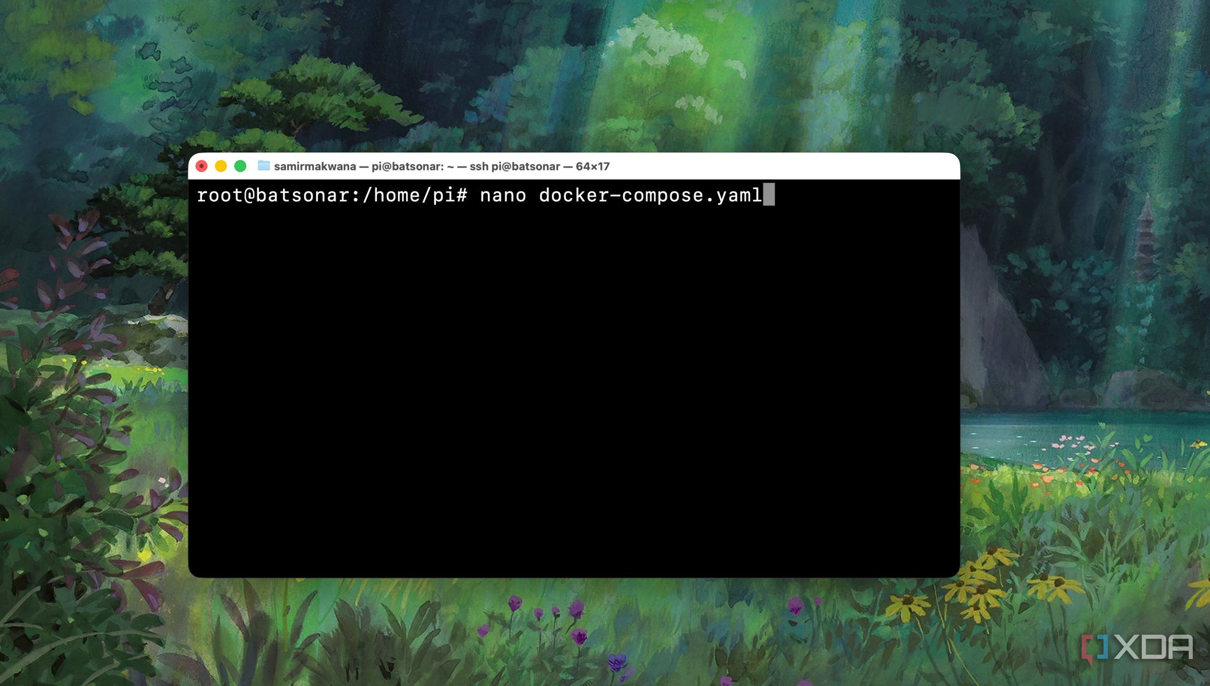 Creating new docker compose YAML file