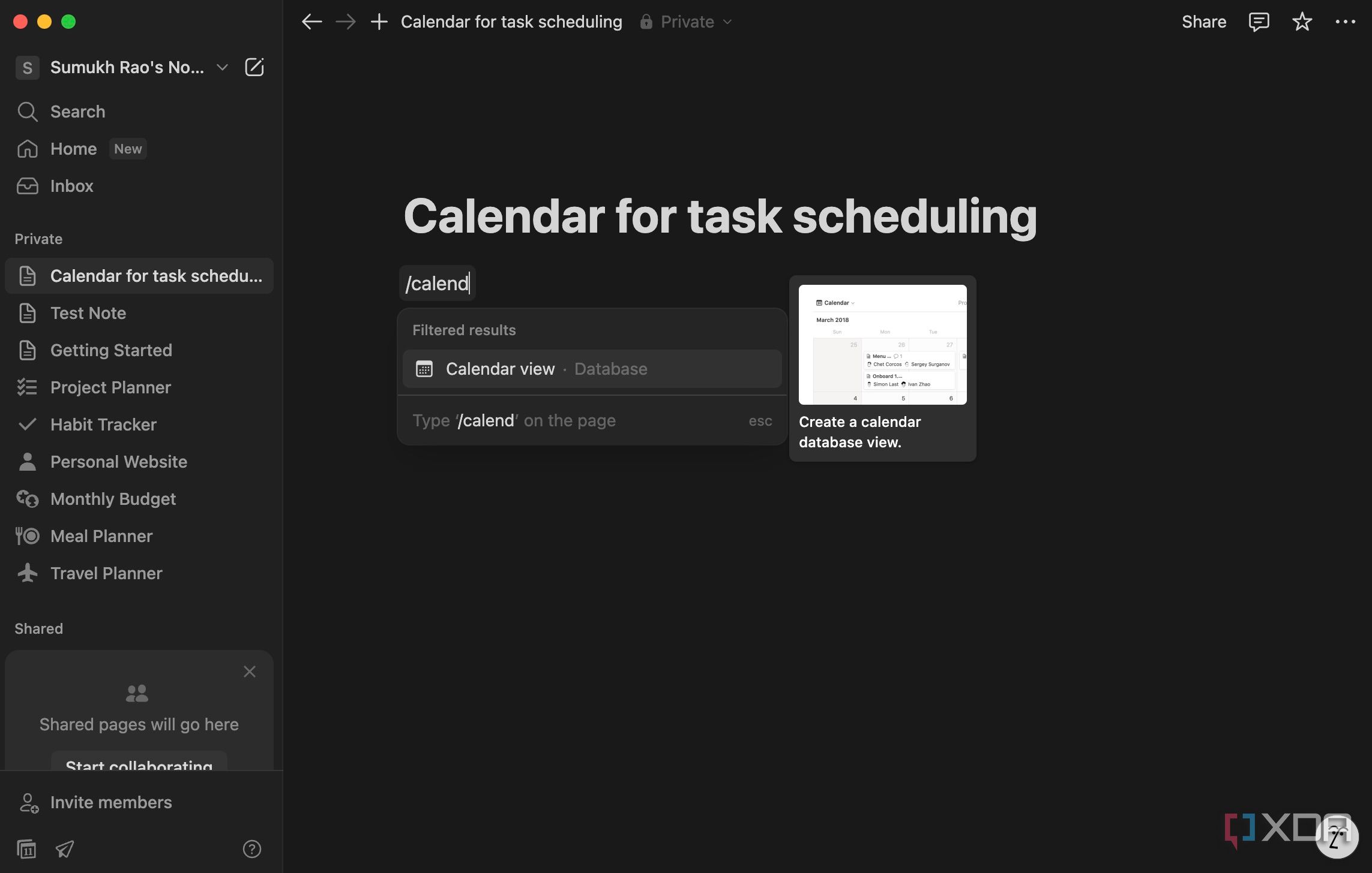 I ditched Google Calendar for Notion's Calendar view, and I can't go back