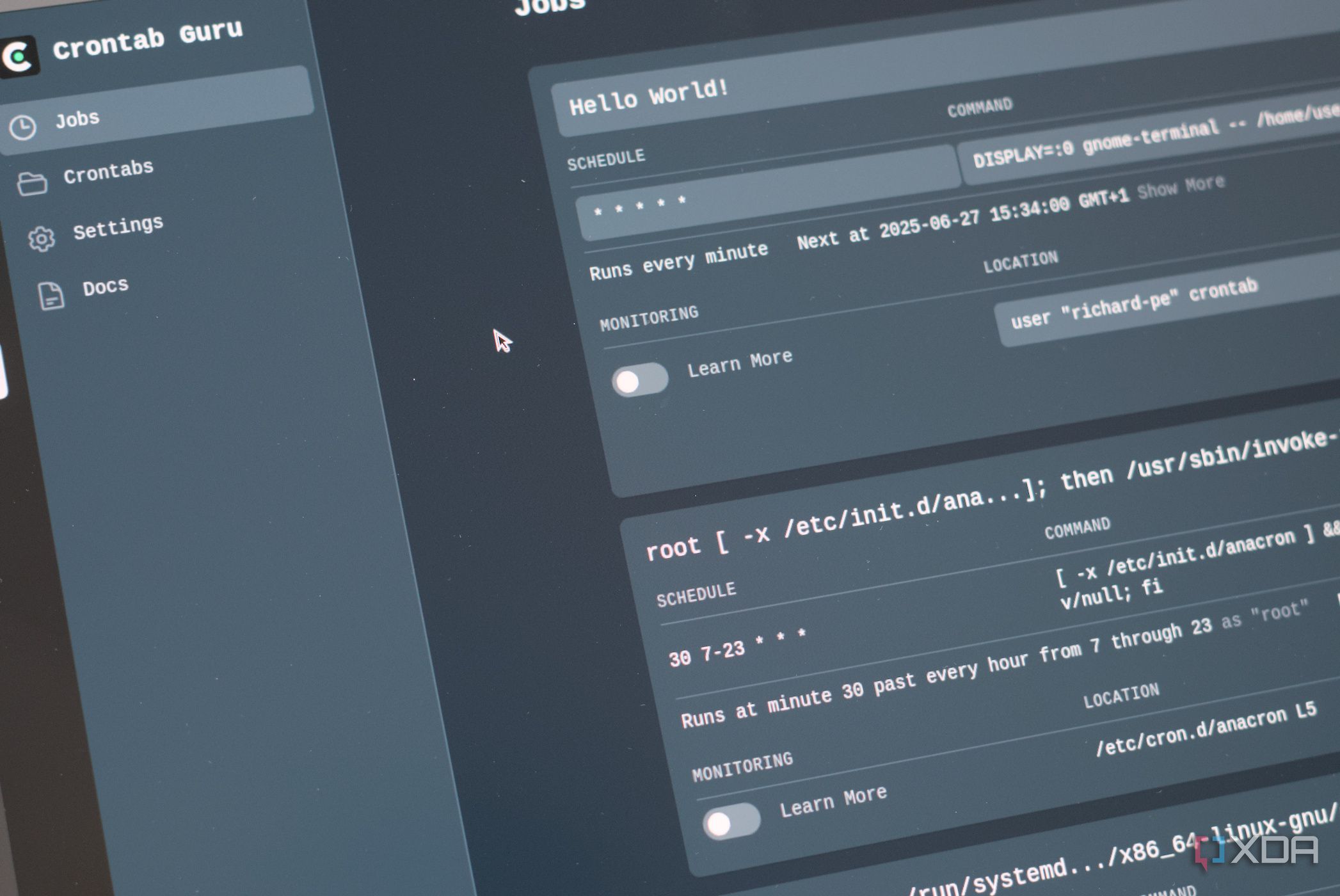 Crontab Guru Dashboard