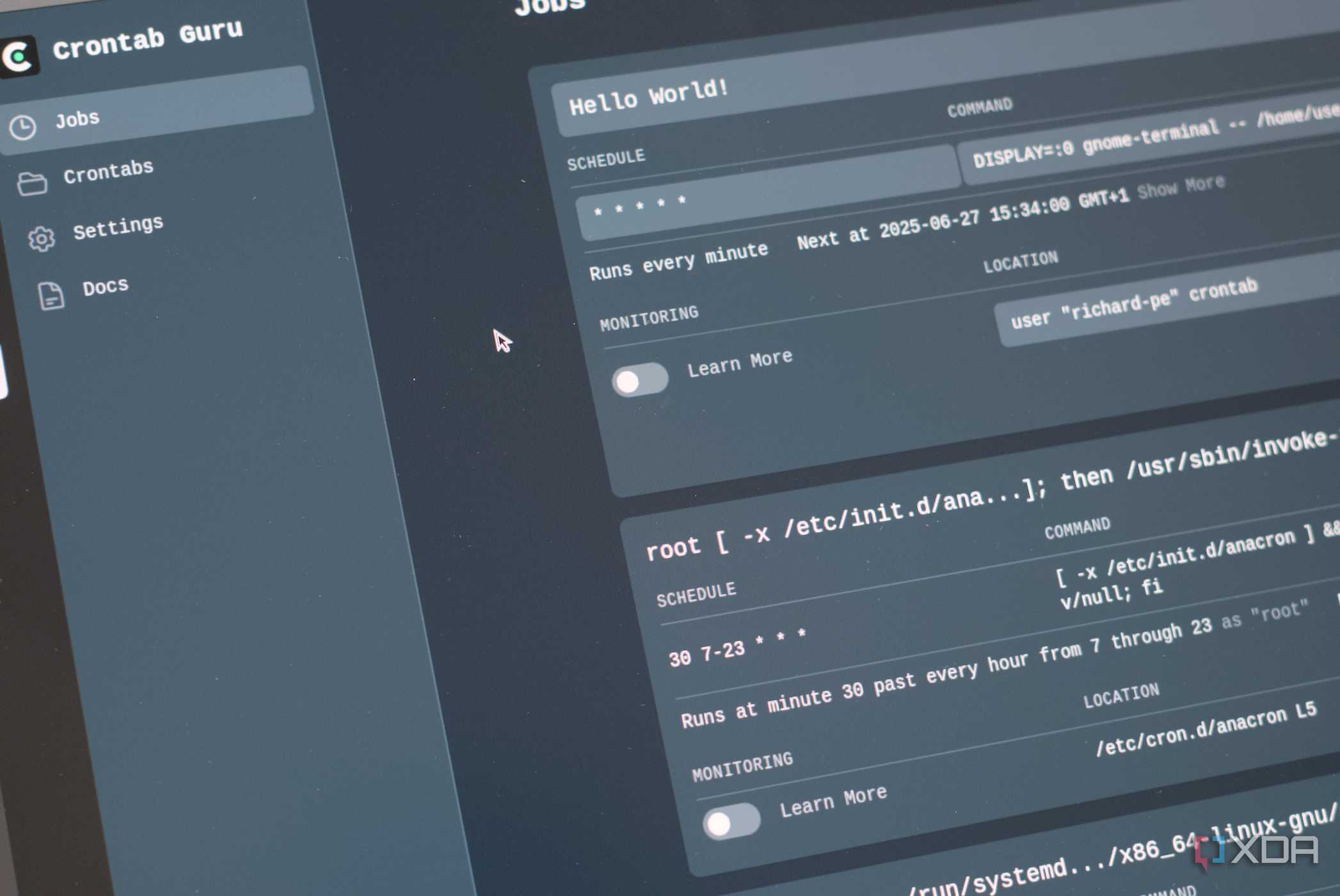 Crontab Guru Dashboard