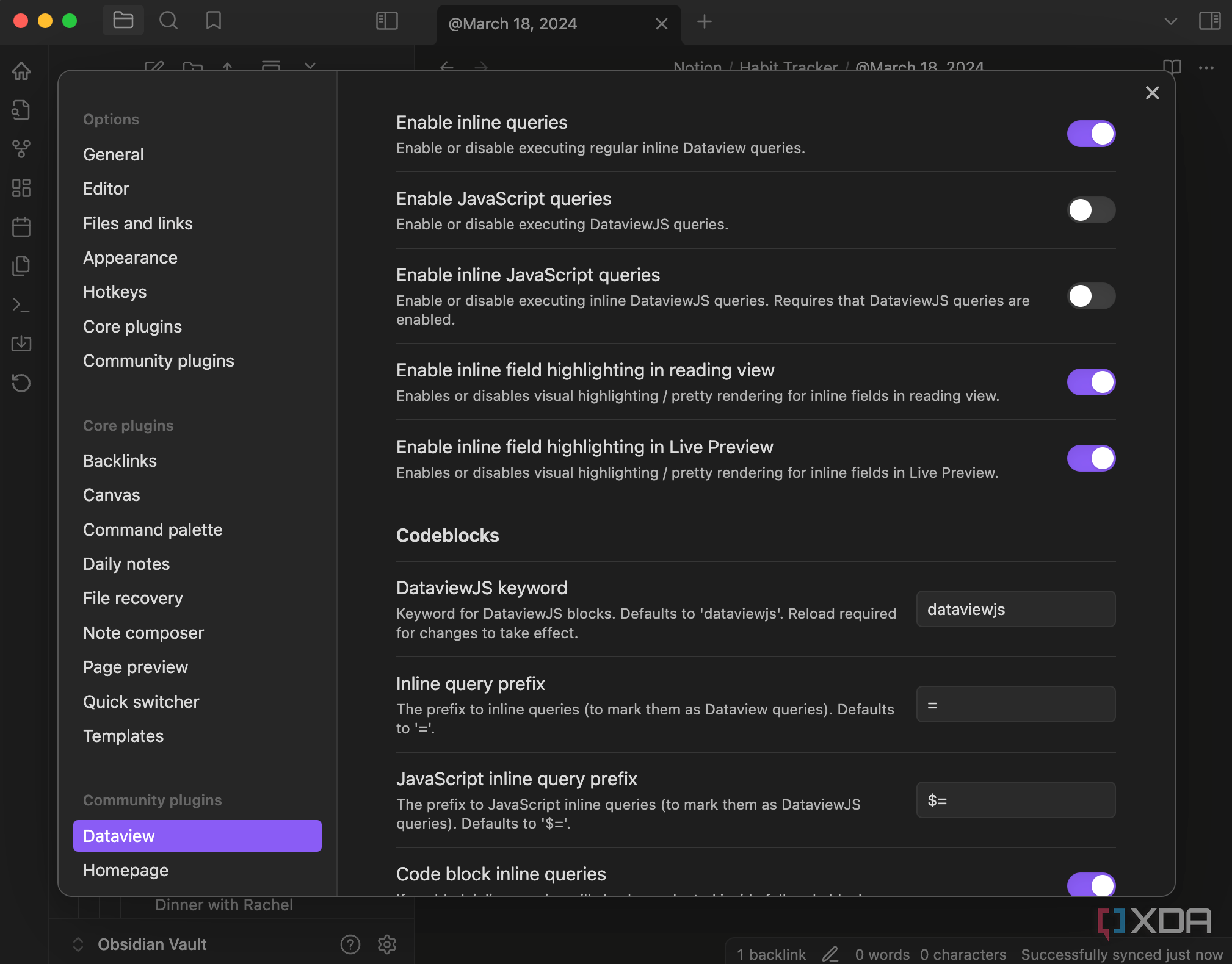 I used Obsidian's dataview plugin to turn it into a live dashboard, and ...