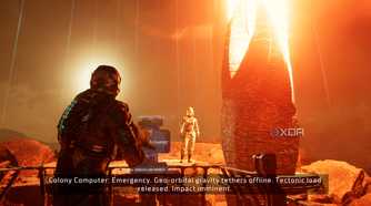Isaac hallucinating Nicole next to the Marker in Dead Space 2023.