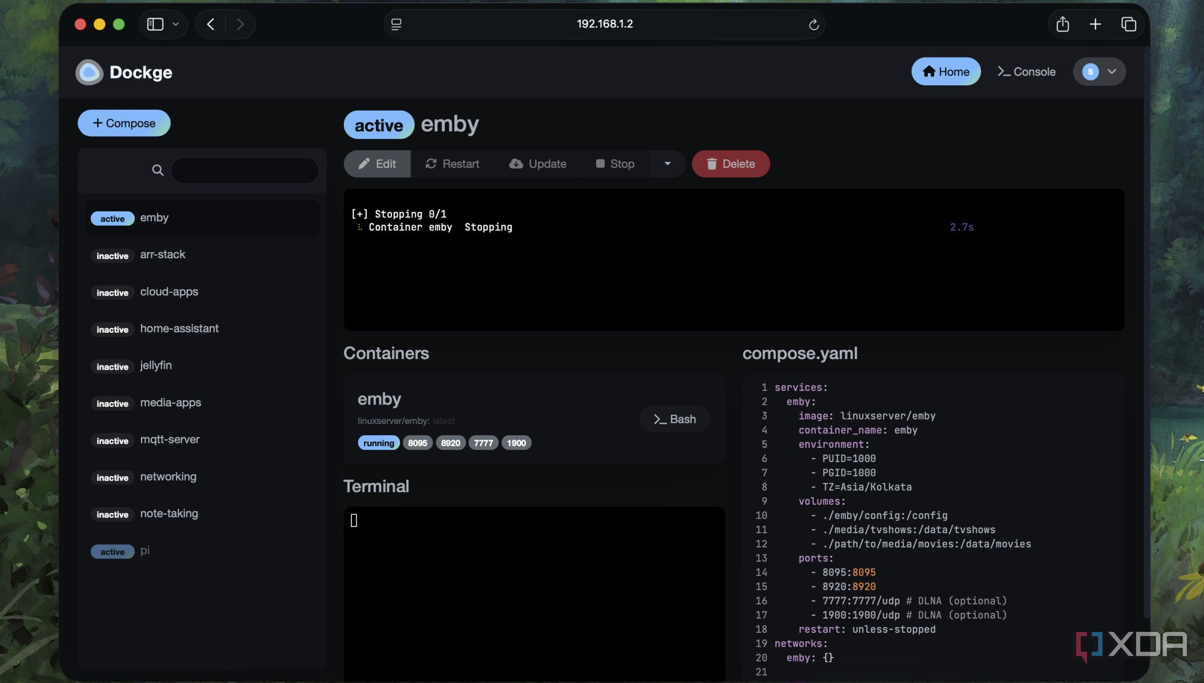 Deploying a container with Dockge