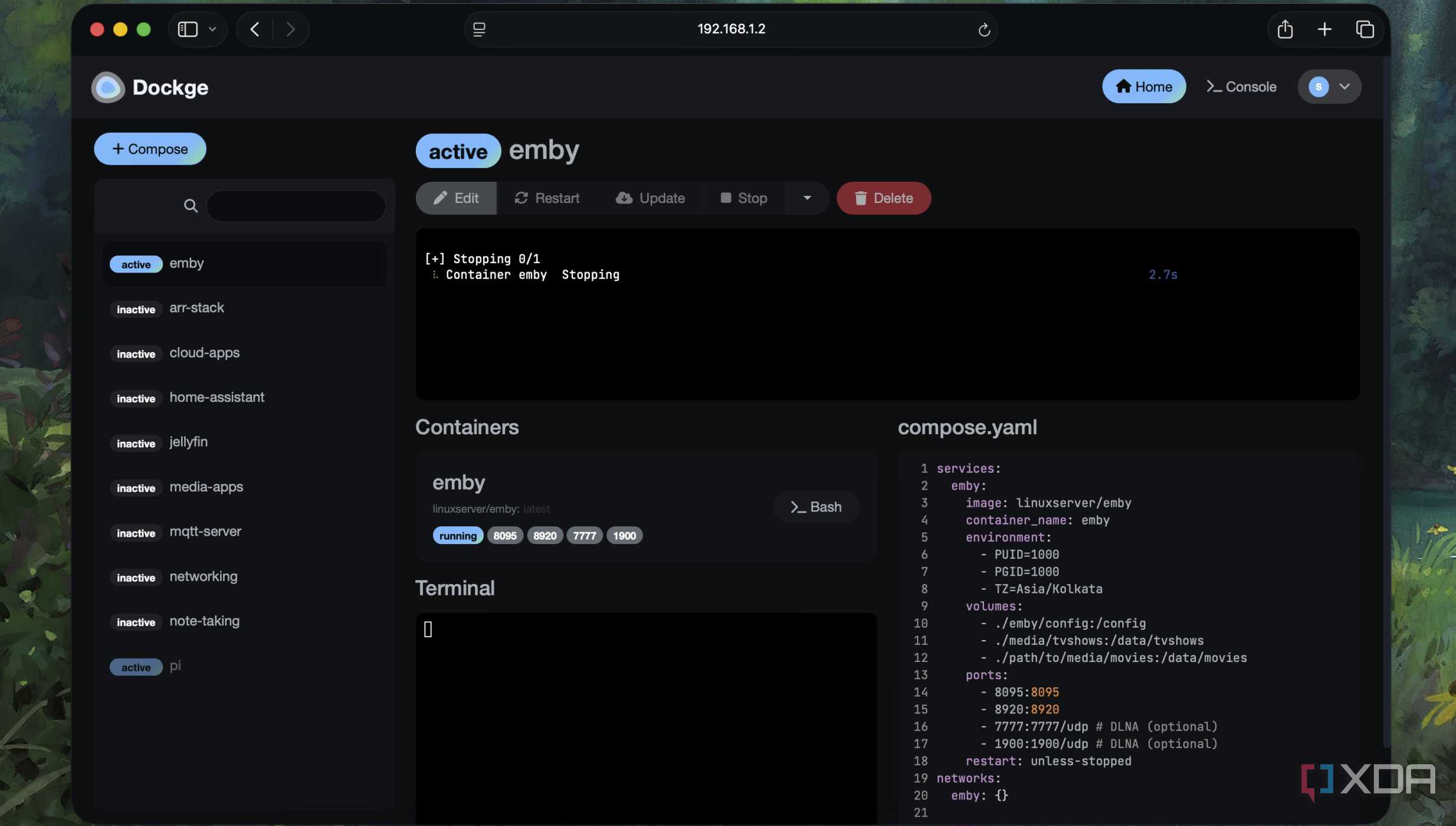 Deploying a container with Dockge