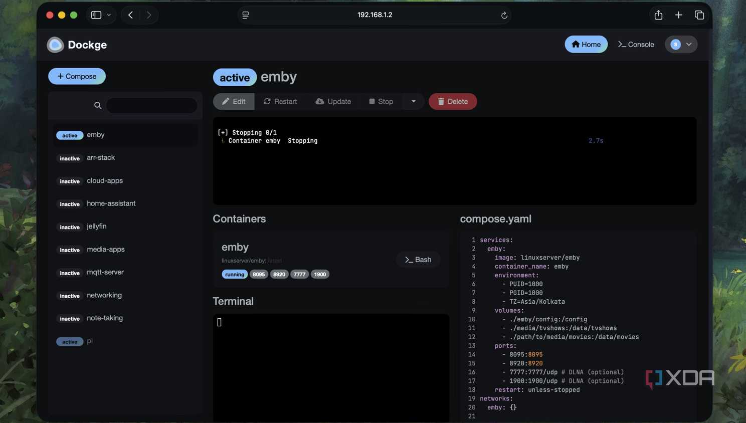 Deploying a container with Dockge