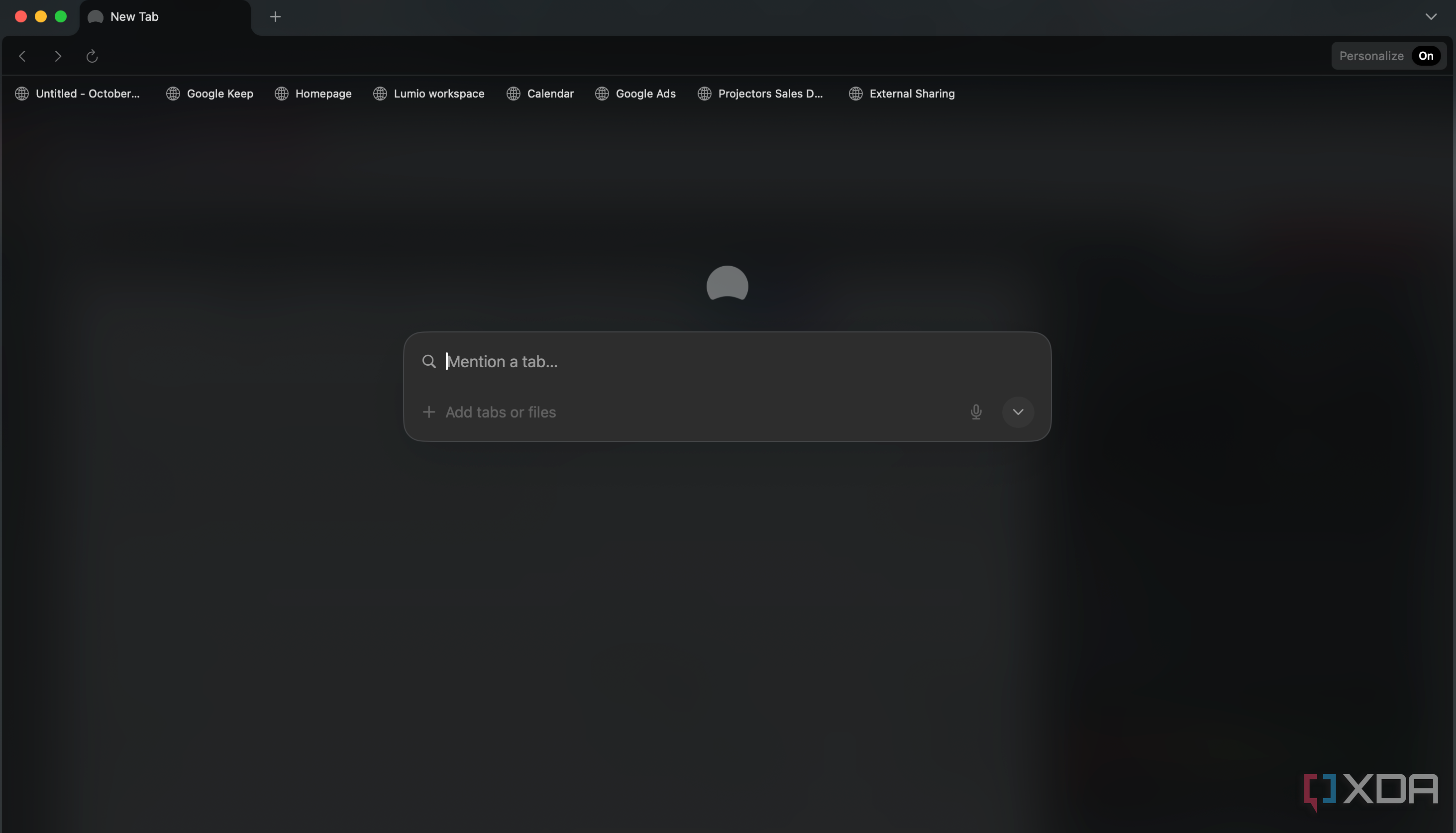Screenshot showing Dia homepage