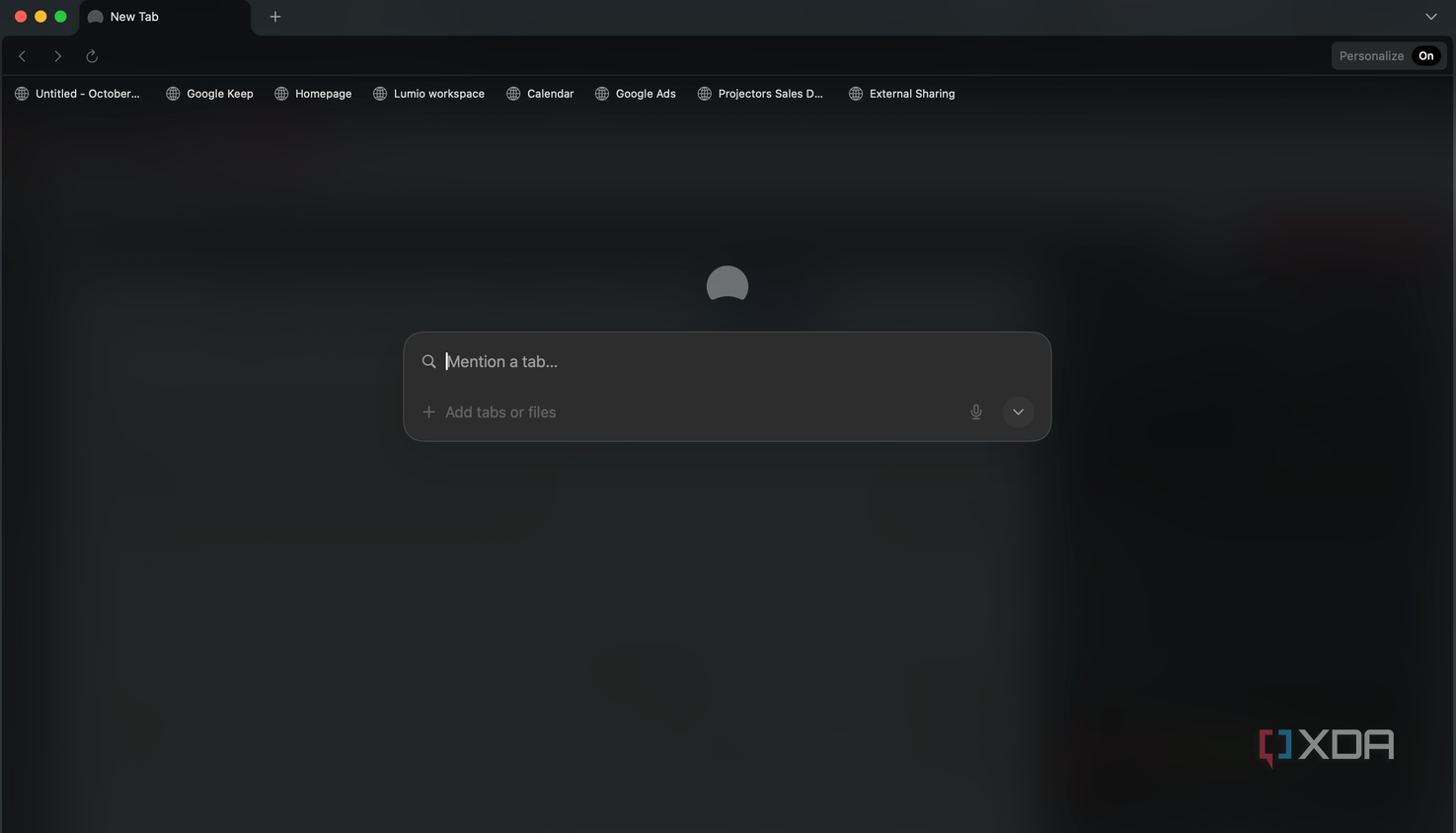 Screenshot showing Dia homepage