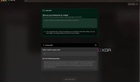 Screenshot showing Dia chatbot settings