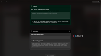 Screenshot showing Dia chatbot settings