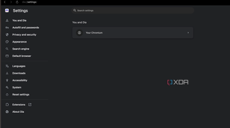 Screenshot showing Dia settings