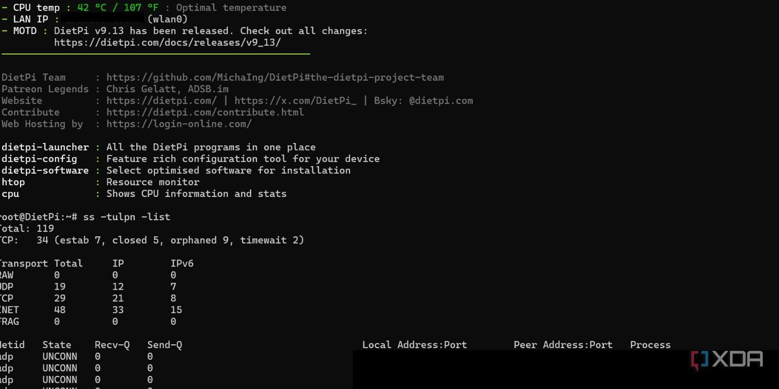 screenshot of dietpi shell locate jellyfin port number