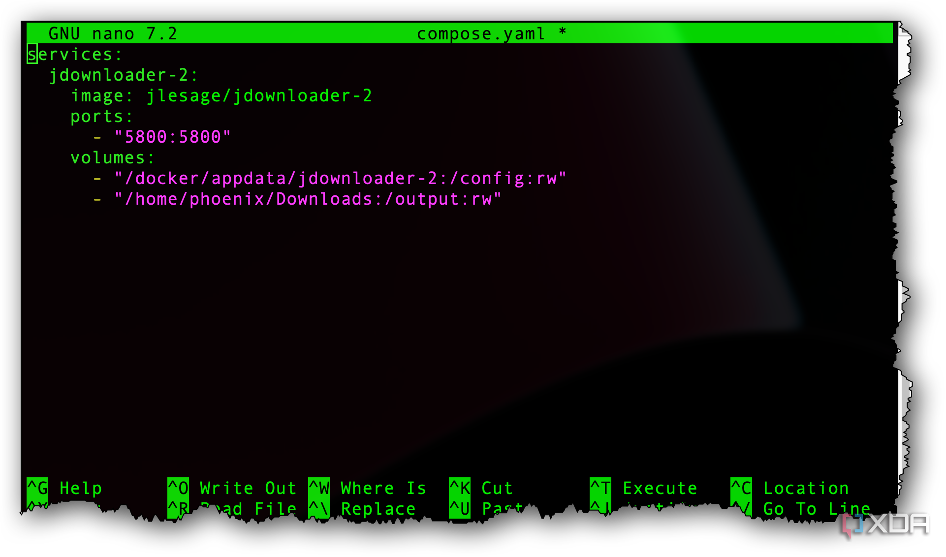 Docker Compose yaml for JDownloader